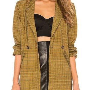 L’Academie Yellow Plaid Blazer